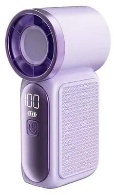 Produktbild von Tragbarer Mini-LED Anzeige Handventilator USB-Wiederaufladbar Ultraleise Tischventilator Lila