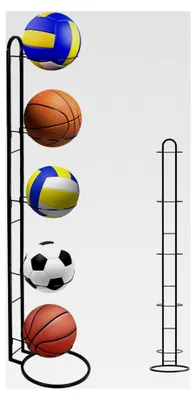 Produktbild von Ballhalter für 5 Bälle - Abnehmbarer Ballständer für Basketball und Fußball