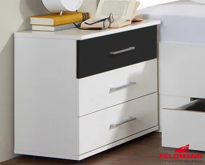 Produktbild von Nachttisch Nachtschrank Cheep weiß / graphit