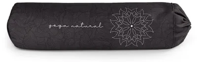 Produktbild von tiguar Yoga Bolster, 66 x 19 cm ergonomisches Meditations- und Yogakissen mit Buchweizenfüllung, zylindrische Form, aus Baumwolle, in Graphit für Pilates, Entspannung und Stretching
