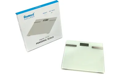 Produktbild von Romed Personenwaage digital, Körperfettwaage, belastbar bis 180 kg / 396 lbs