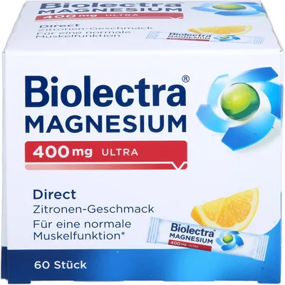 Produktbild von Biolectra  MAGNESIUM 400 mg ultra Direct Zitrone, 60 St. Beutel