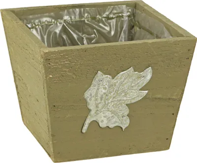 Produktbild von Pflanzkasten aus Holz im Shabby-Chic-Stil mit Blattdetail