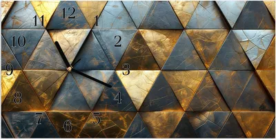Produktbild von Wanduhr aus Glas mit Motiv Geometrische Wandkunst- 60 x 30 cm - inkl. Aufhängesystem