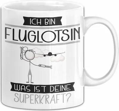 Produktbild von Fluglotsin Geschenk Tasse Ich Bin Fluglotsin Was Ist Deine Superkraft Geschenkidee Lustig Geburtstag Weihnachten (Weiß)