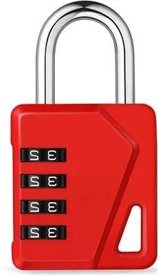 Productafbeelding van Cijferslot Hangslot - Combinatieslot - Kluisjes Beveiligen - 4-Cijferige Code - 1 Stuks - Rood