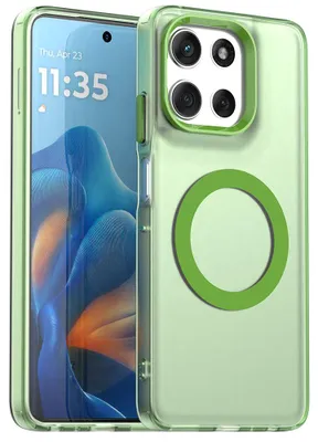 Immagine prodotto di Custodia magnetica per Motorola Moto G56, custodia sottile, opaca, trasparente e resistente agli urti - Verde