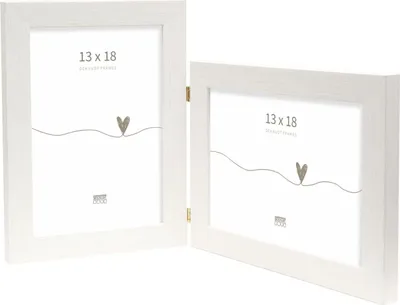 Produktbild von Doppelrahmen Deknudt S41VF1, weiß, 13 x 18 cm – für 2 Fotos