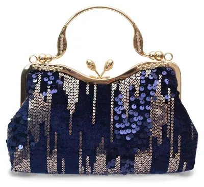 Productafbeelding van CORIOS Vintage handtasje met pailletten, jaren '20, voor dames, van fluweel, elegante clutch