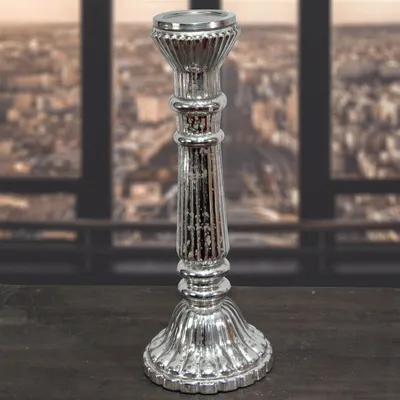 Produktbild von Kerzenhalter, Glas, Säulenoptik, Dekoration