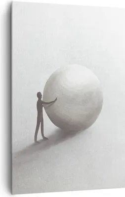 Produktbild von Bild auf Leinwand - Leinwandbild - Einteilig - Sisyphus Arbeit Symbol - 80x120cm - Wand Bild - Wanddeko - Wandbilder - Leinwanddruck - Wanddekoration - Leinwand bilder - Wandbild - PA80x120-4752