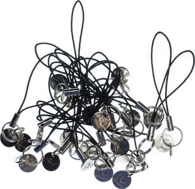 Produktbild von 100x Handyanhänger Handyschmuck Schmuckzubehör Anhänger Basteln schwarz silber