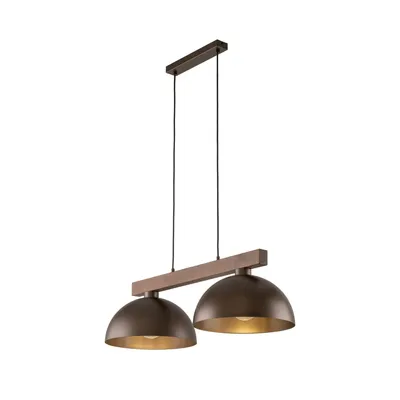 Produktbild von Pendelleuchte Metall H: max. 120 cm Walnuss Braun E27 2-flammig länglich