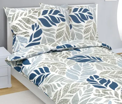 Produktbild von Baumwollbettwäsche - Blau, beige - 140x200, 70x90