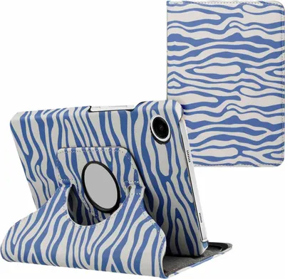 Image de imoshion Bibliothèque design pivotante à 360° pour Samsung Galaxy Tab A9 Plus - Rayures blanches et bleues