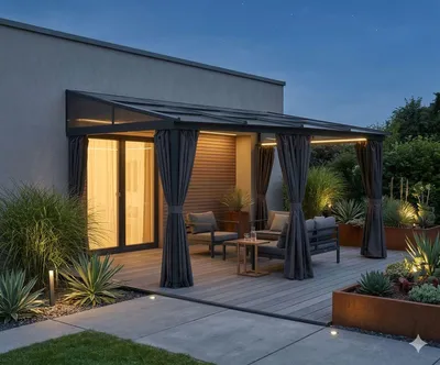 Produktbild von Pavillon Gartenpavillon 3x4,8m Ralimon anthrazit Aluminium mit Schiebedach