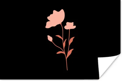 Produktbild von MuchoWow® Poster Illustration einer rosa Blume vor einem schwarzen Hintergrund 30x20 cm - Plakate - Print