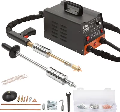 Immagine prodotto di SucceBuy 3KW saldatore per borchie kit riparazione ammaccature saldatore a punti estrattore di ammaccature 6 modalità di saldatura per carrozzeria auto