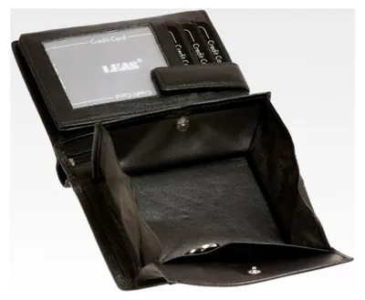 Produktbild von Wiener Schachtel Geldbörse für Herren mit Geheimfach und RFID Schutz, Echt-Leder, schwarz