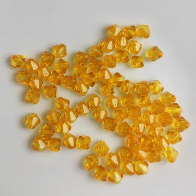 Image de Double cône Bicone 60 pièces Perles acryliques Cristal Perles en vrac avec trou , 8 mm 60 pièces, Orange