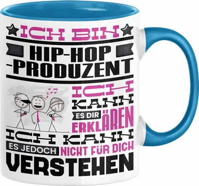 Produktbild von Hip-Hop-Produzent Geschenk Tasse Geschenkidee für Hip-Hop-Produzent Geburtstag Lustig Ich Bin Hip-Hop-Produzent Ich Kann Es Dir Erklären Aber Nicht Für Dich Verstehen (Blau)