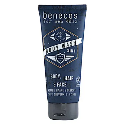 Produktbild von BENECOS for men only 3-in-1 Reinigungsgel für Gesicht, Körper und Haare 250 ml