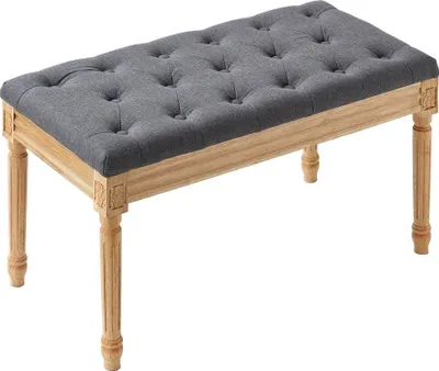 Obrázek produktu pro 16" Čalouněná lavice otoman - šedá pro vstupní prostor, jídelnu a ložnici