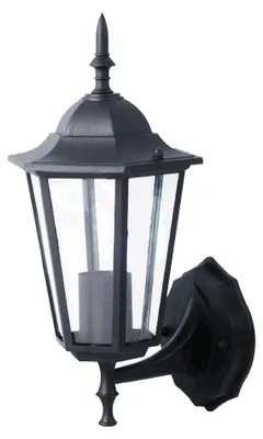 Immagine prodotto di Portalampada lanterna Facing UP alluminio e vetro IP44 E27 Mod. VT-749 - Nero