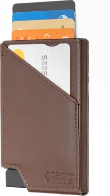 Obrázok produktu pre AdroitGoods Card Holder 7 Card Wallet - Puzdro na kreditné karty s technológiou RFID - kožené - tmavohnedé