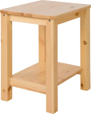 Produktbild von Homestyle4u 1826, Beistelltisch Holz Natur Braun Couchtisch Wohnzimmer Nachttisch Nachtschrank Schlafzimmer