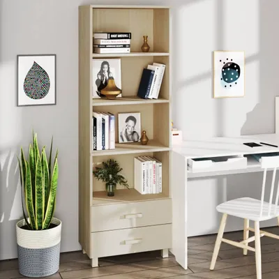 Produktbild von vidaXL Highboard HAMAR Honigbraun 60x35x180 cm Massivholz Kiefer