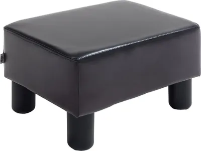 Produktbild von HOMCOM Fußhocker Sitzhocker, Rechteckiger Ottoman, Fußstütze aus Kunstleder