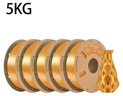 Obrázek produktu pro Hedvábný PLA filament – filament pro 3D tiskárny – 1,75 mm – cívka 5 kg – povrch s hedvábným leskem – pro 3D tiskárny – zlatá barva