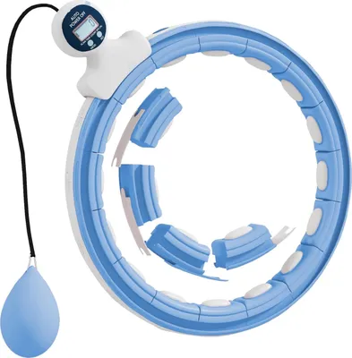 Produktbild von Smart Hula Hoop Reifen Erwachsene mit Gewicht Kugel Zähler 16 Knoten (76-113cm) Hellblau