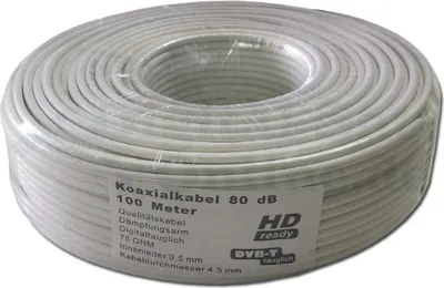 Produktbild von Koax-Kabel mini 100m Ø4,5mm 80dB - 100 Meter Rolle mit Meteraufdruck