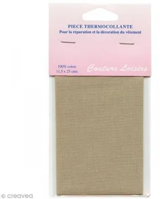 Bügelbild beige 11,5 x 25 cm 100% Baumwolle