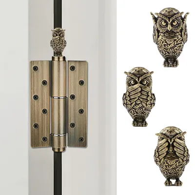 Productafbeelding van Solidchoice - 3 Stuks Magnetische Vintage Dier Decoratieve Scharnierkoppen - Messing Uil Ornamenten voor Woondecoratie