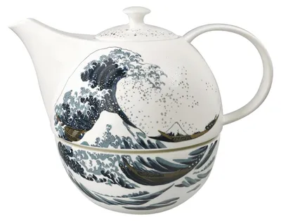 Immagine prodotto di Goebel Hokusai- Die Große Welle (Teekanne mit Stövchen, New Bone China) | Art.-Nr. 67075201 | EAN 4005169373671