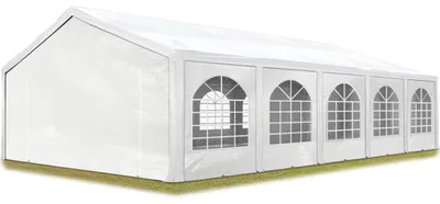 Produktbild von TOOLPORT Hochwertiges Partyzelt 5x10 m Pavillon Zelt PE Plane 450 N Gartenzelt Festzelt Wasserdicht weiß