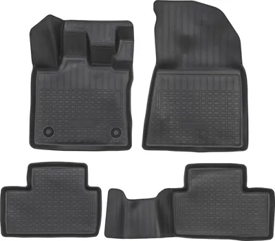 Image de Tapis De Sol En Caoutchouc TPE Pour Renault Captur Depuis 2020 4pcs, Système de Fixation Bord Haut Noir Antidérapant Toutes Saisons