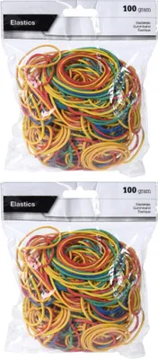 Produktbild von 2 x Gummibänder 100g mehrfarbig