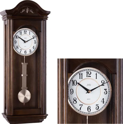 Produktbild von JVD N9360.3 Wanduhr Quarz mit Pendel nussbaum-farben mit Melodie