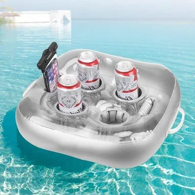 Obrázok produktu pre Držiak na pivo do bazéna s 6 otvormi, nafukovačka, pláž, párty