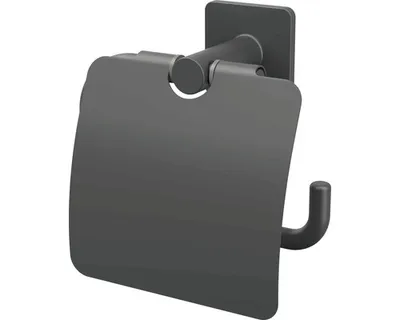 Produktbild von Papierrollenhalter mit Deckel Lenz Kova schwarz 4813751