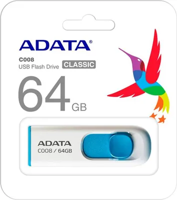 Imagen del producto de ADATA Lapiz Usb C008 64GB USB 2.0 Blanco/Azul