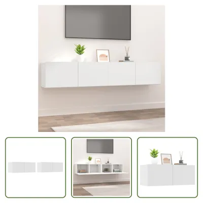 Produktbild von The Living Store TV-Schränke 2 Stk. Weiß 80x30x30 cm Holzwerkstoff