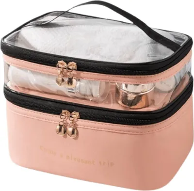 Produktbild von ECARLA – 2-stöckige, erweiterbare Kosmetiktasche in Rosa