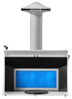 Obrázek produktu pro SucceBuy přenosná stříkací kabina s dvojitým ventilátorem (545 x 475 x 370 mm), vybavená 3 LED světly a prodlužovací hadicí, ideální pro modelářství a umělecké projekty