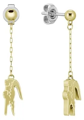 Image de Boucles d'oreilles plaquées or avec pendentif crocodile Crocodile 2040472