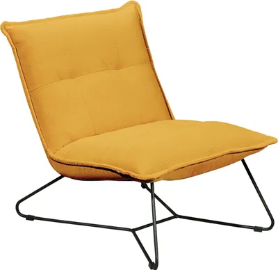 Produktbild von Sessel - Senffarben - Schwarz - Cordbezug - Metallgestell